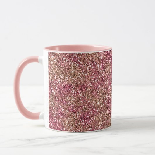 Roze Bronze Ombre Sparkle Glitter Mok (Links)