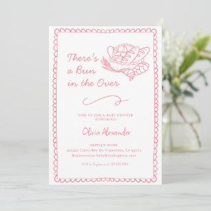 Roze Broodje in de Oven Baby Shower Kaart