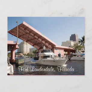 Roze brug in Fort Lauderdale Bay, Florida Briefkaart