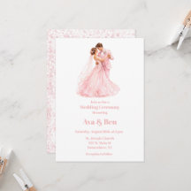 Roze bruid & bruidegom dansen huwelijksceremonie
