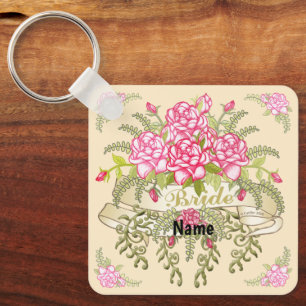Roze Bruid bruiloft sleutelhanger