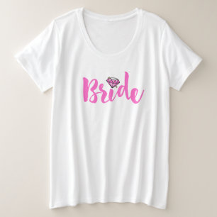 Roze Bruid Diamant Grote Maat T-shirt