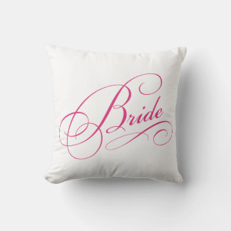Roze BRUID Elegant Script Seat Place Houder Sign Kussen