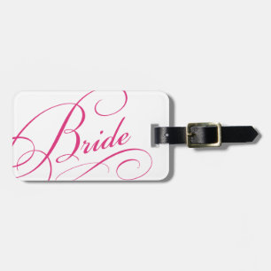 Roze bruid lieve romantische huwelijksreis bagagel bagagelabel