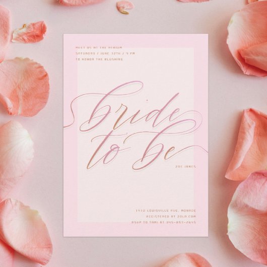 Roze bruid om te zijn | Modern Script-Vrijgezellen Kaart