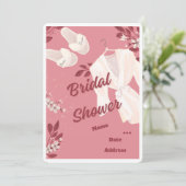 Roze Bruids Douche Uitnodiging - (Staand voorkant)