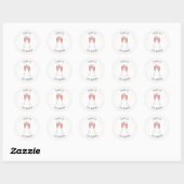 Roze Bruidschapsborrel Champagne Aquarel Bedankje Ronde Sticker (Vel)
