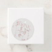 Roze Bruidsfeestfeest Cirkel Bedankt Label (In situ)