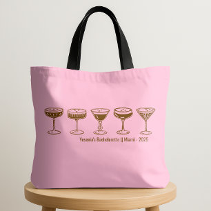 Roze bruidsmeisje Espresso Martini vrijgezellenfee Draagtas