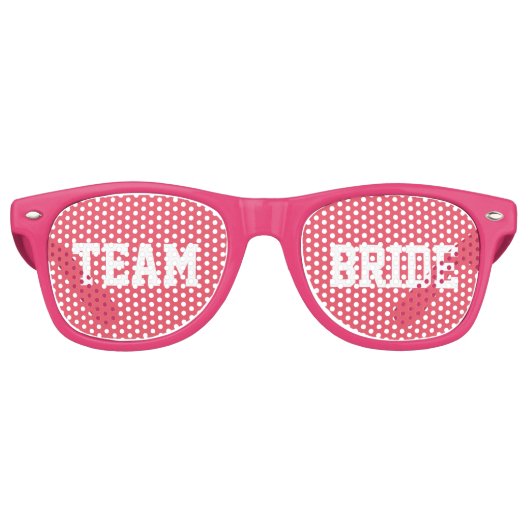 Roze bruidsmeisje team bruid retro zonnebril (Voorkant)