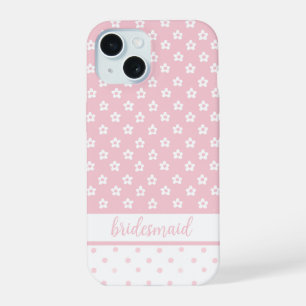 Roze bruidsmeisje telefoonhoesje iPhone 15 hoesje