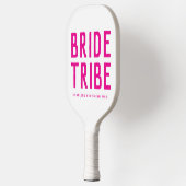 Roze Bruidsstam Wordt Mevrouw Bruiloft Pickleball Paddle (Links)