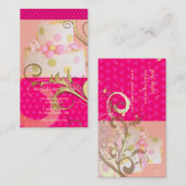 Roze bruiloft/bakkerij/pâtisserie visitekaartje (Voorkant / Achterkant)