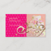 Roze bruiloft/bakkerij/pâtisserie visitekaartje (Achterkant)