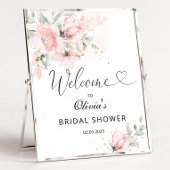 Roze bruiloft bruidsshower welkom bord poster