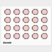 Roze Bruiloft Favor Sticker (Vel)