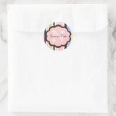 Roze Bruiloft Favor Sticker (Tas)