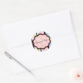 Roze Bruiloft Favor Sticker (Envelop)