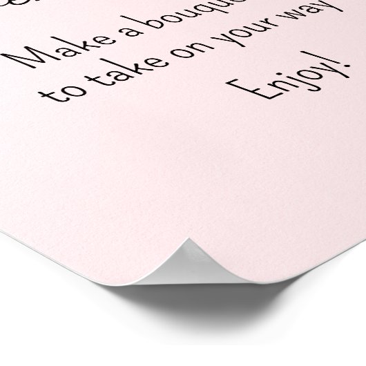 Roze Bruiloft Feest Bloem Bar Poster (Hoek)