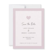 Roze Bruiloft Hart Ontwerp Save the Date Kaart
