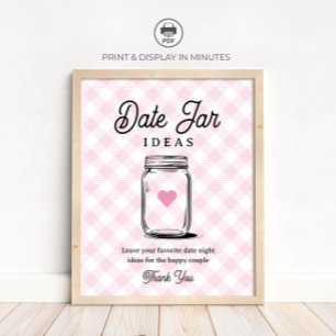 Roze Bruiloft Ideeen voor Opbergpot met Dadelmotie Poster