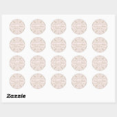 Roze Bruiloft Monogram | Antiek goud bloeien Ronde Sticker (Vel)