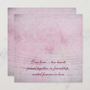 roze bruiloft orchidee bouquet met rimpels kaart