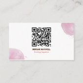 Roze Bruiloft Organisator QR Code Visitekaartje (Achterkant)