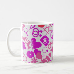 Roze Bruiloft ornamenten patroon 03 Koffiemok