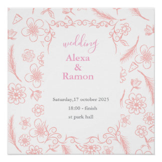roze bruiloft perfect poster