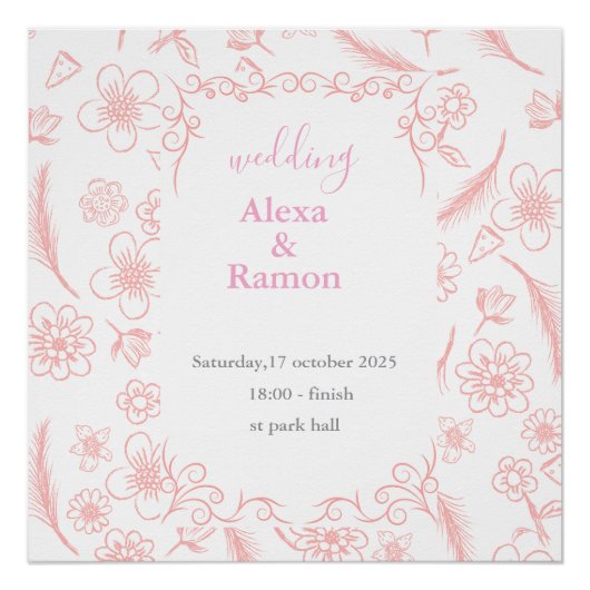 roze bruiloft perfect poster (Voorkant)