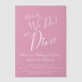 Roze bruiloft repetitie diner voordat we doen vellum uitnodigingen (Voorkant)