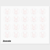 Roze bruiloft Sticker Bells Scrollwork Ontwerp (Vel)