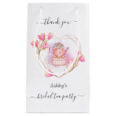 Roze Bruiloft Thee Feestje Cadeautas Zak (Voorkant)