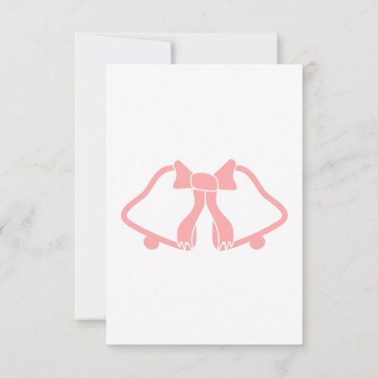 Roze bruiloft uitnodiging bellen en lint (Achterkant)