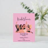 roze bruiloft uitnodigingen (Staand voorkant)