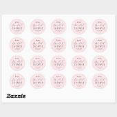 Roze Bruiloftfeest Script Minimalistisch Ronde Sticker (Vel)
