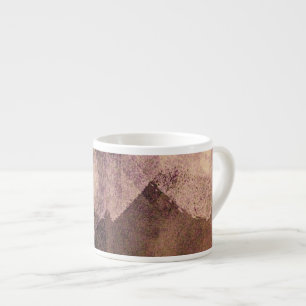 Roze bruin abstracte verfpenseellijnkunst espresso kop