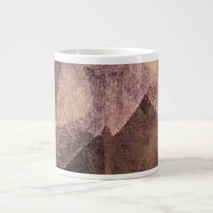 Roze bruin abstracte verfpenseellijnkunst extra grote beker