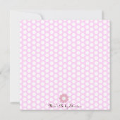 Roze & Bruin Bloemontwerp Baby shower Uitnodiging (Achterkant)