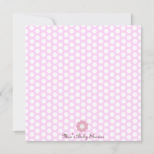 Roze & Bruin Bloemontwerp Baby shower Uitnodiging (Achterkant)