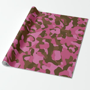 Roze bruin Camouflage Patroon Cadeaupapier