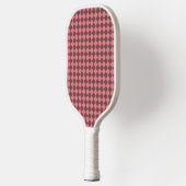 Roze Bruin Checker Diamant Patroon Pickleball Paddle (Links)