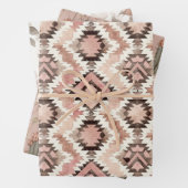 Roze Bruin Cowgirl Southwestern Bloemen Verjaardag Inpakpapier Vel (In situ)