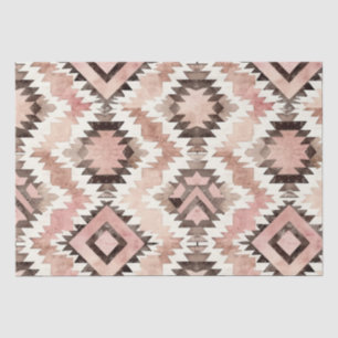 Roze Bruin Cowgirl Southwestern Tribal Verjaardag Tissuepapier