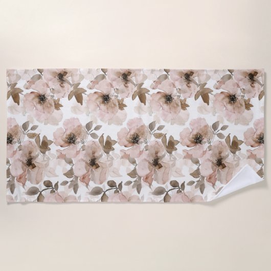 Roze Bruin Cowgirl Zuidwestelijke Bloemen Strandlaken (Voorkant)