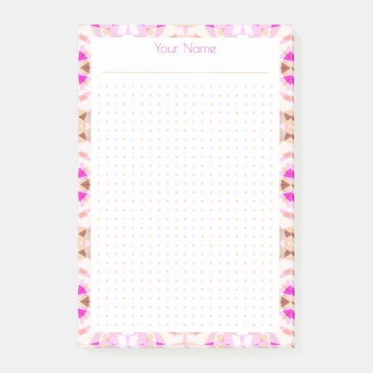 Roze Bruin Dot Raster Lay-out College Planner Post-it® Notes (Voorkant)
