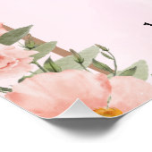 Roze & Bruin Eenvoudig Bruiloft Party Poster Perfect Poster (Hoek)