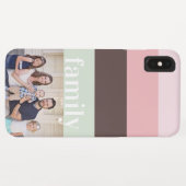 Roze Bruin en Groen Familiefoto Case-Mate iPhone Case (Achterkant (horizontaal))