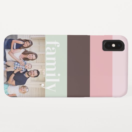 Roze Bruin en Groen Familiefoto Case-Mate iPhone Case (Achterkant (horizontaal))